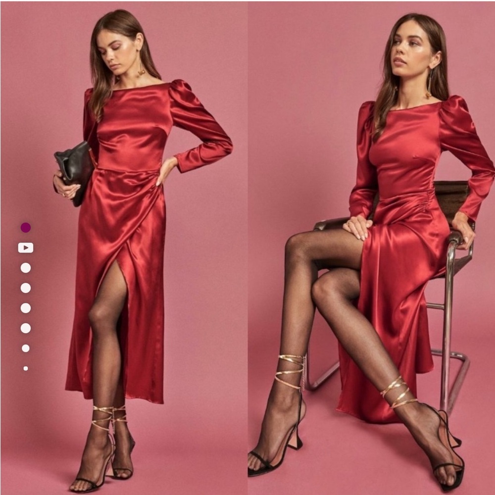 Reformation Red Midi Dress